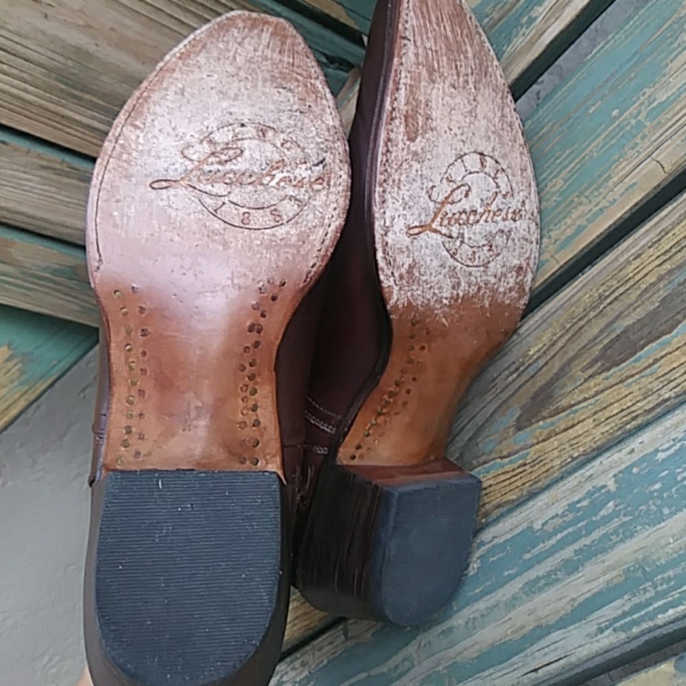 🎈Lucchese Leather Shortie Cowboy Boots M4849 - Picture 6 of 8